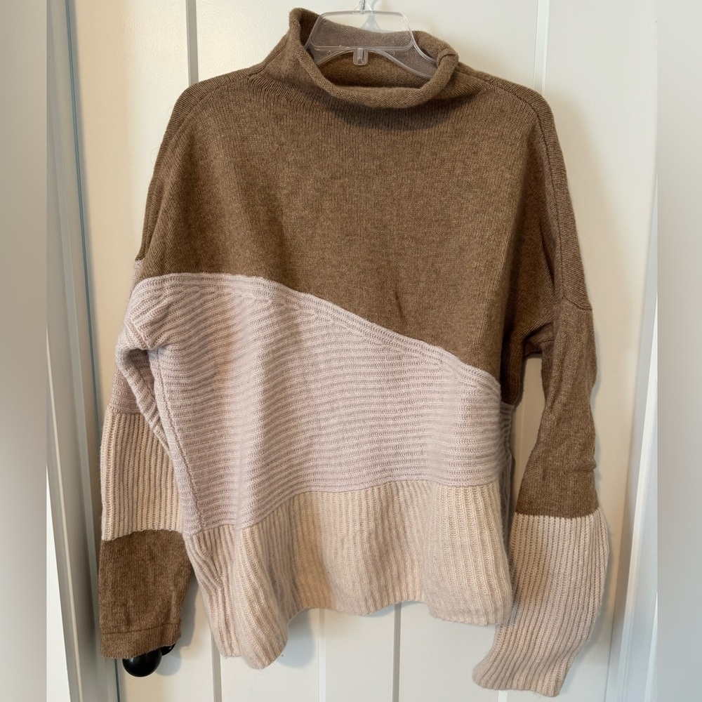 French connection asymmetrical mock neck sweatshirt